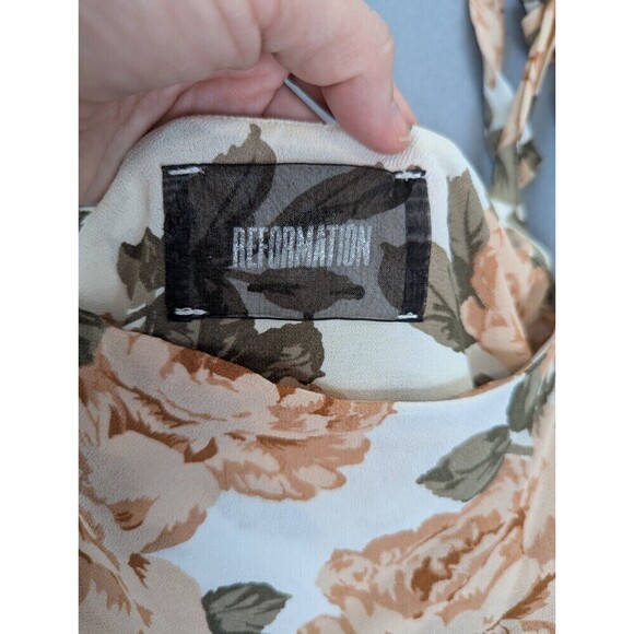 Reformation Dixie Dress Womens Size S White Floral Roses - Picture 8 of 12